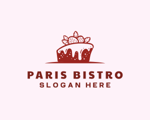 Strawberry Cake Pastry logo design