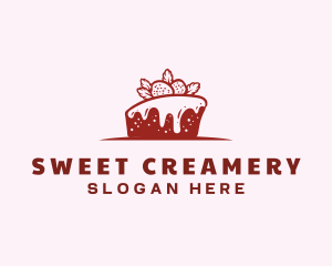 Strawberry Cake Pastry logo design