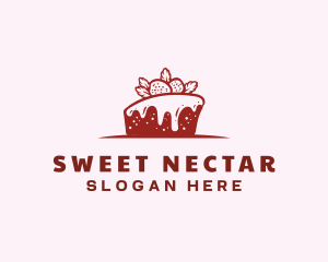 Strawberry Cake Pastry logo design