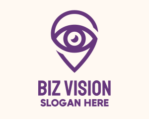 Purple Eye Location logo design