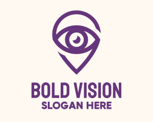 Purple Eye Location logo design