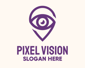 Purple Eye Location logo design