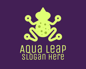 Amphibian - Digital Green Frog logo design