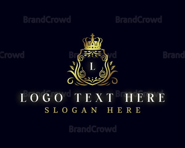 Ornament Shield Crown Logo