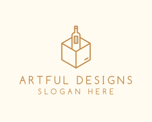 Wine Bottle Box Package logo design