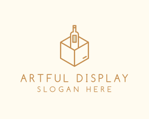 Wine Bottle Box Package logo design