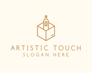 Wine Bottle Box Package logo design