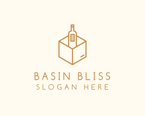 Wine Bottle Box Package logo design