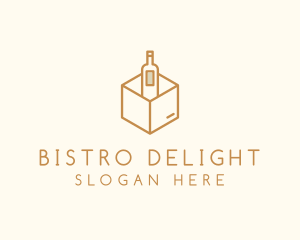 Wine Bottle Box Package logo design