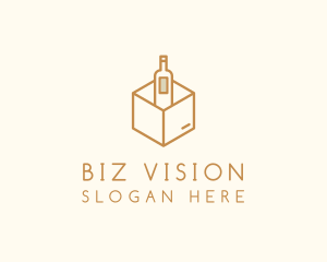 Wine Bottle Box Package logo design