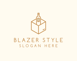 Wine Bottle Box Package logo design