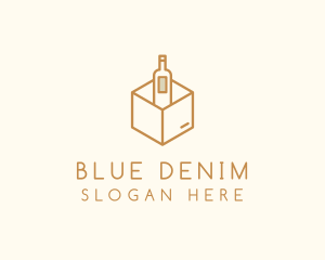 Wine Bottle Box Package logo design