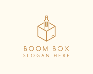 Wine Bottle Box Package logo design