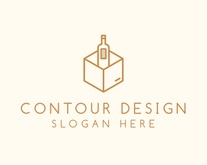 Wine Bottle Box Package logo design