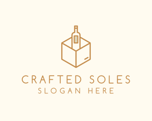 Wine Bottle Box Package logo design