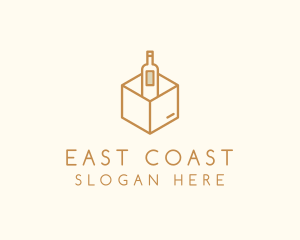 Wine Bottle Box Package logo design