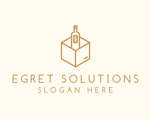 Wine Bottle Box Package logo design