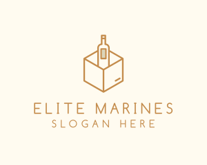 Wine Bottle Box Package logo design