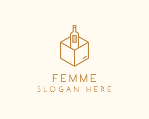 Wine Bottle Box Package logo design