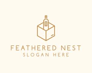 Wine Bottle Box Package logo design