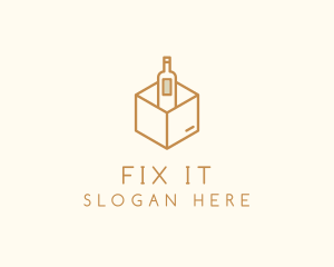 Wine Bottle Box Package logo design