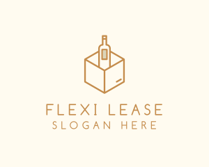 Wine Bottle Box Package logo design