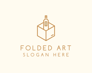 Wine Bottle Box Package logo design