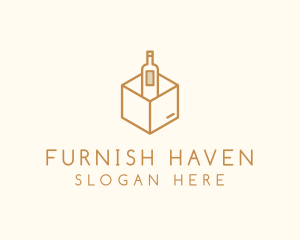 Wine Bottle Box Package logo design