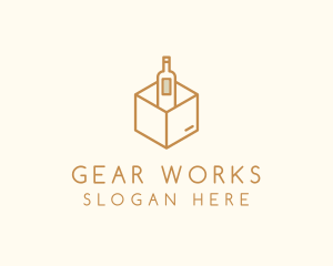 Wine Bottle Box Package logo design