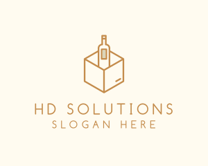 Wine Bottle Box Package logo design