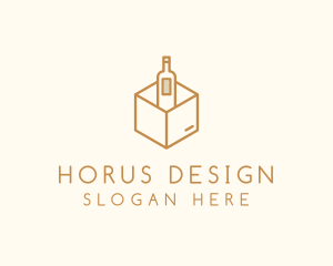 Wine Bottle Box Package logo design