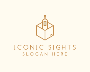 Wine Bottle Box Package logo design