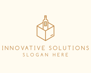 Wine Bottle Box Package logo design