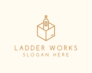 Wine Bottle Box Package logo design