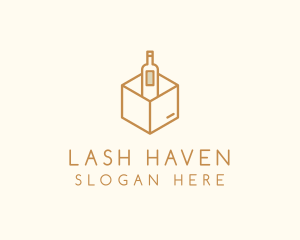 Wine Bottle Box Package logo design