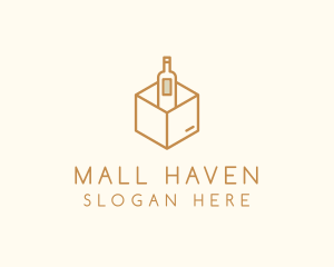 Wine Bottle Box Package logo design