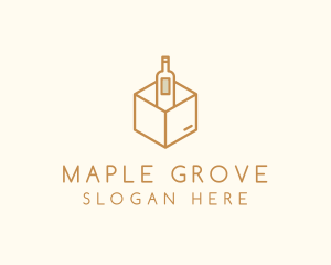 Wine Bottle Box Package logo design