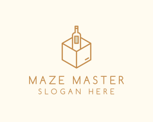 Wine Bottle Box Package logo design