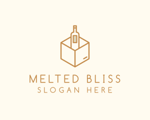 Wine Bottle Box Package logo design