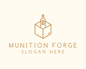 Wine Bottle Box Package logo design