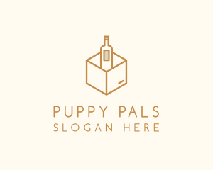 Wine Bottle Box Package logo design