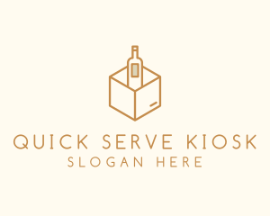 Wine Bottle Box Package logo design