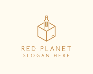 Wine Bottle Box Package logo design