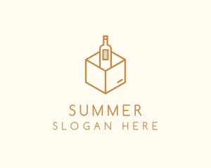 Wine Bottle Box Package logo design