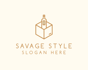 Wine Bottle Box Package logo design