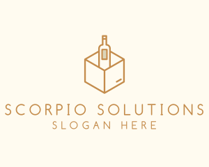 Wine Bottle Box Package logo design