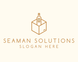 Wine Bottle Box Package logo design