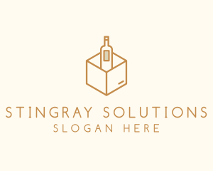 Wine Bottle Box Package logo design