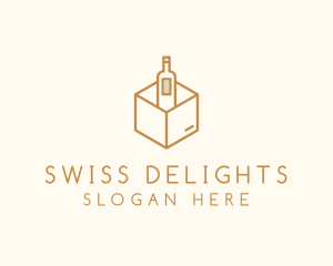 Wine Bottle Box Package logo design