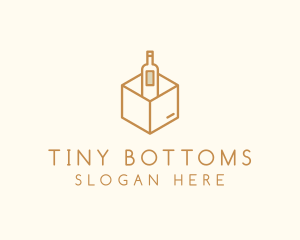 Wine Bottle Box Package logo design